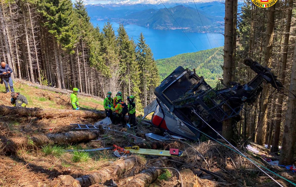 nesreča vzpenjača | Nesreča se je zgodila v italijanski regiji Piemont, v počitniškem mestu Stresa, kmalu po tem, ko so ponovno zagnali žičniške naprave.