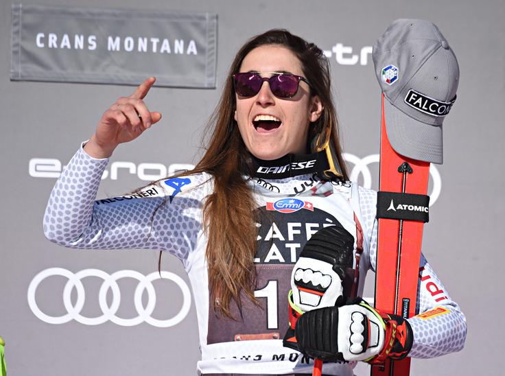 Sofia Goggia se je v Crans Montani razveselila zmage. | Foto: Guliverimage/Getty Images