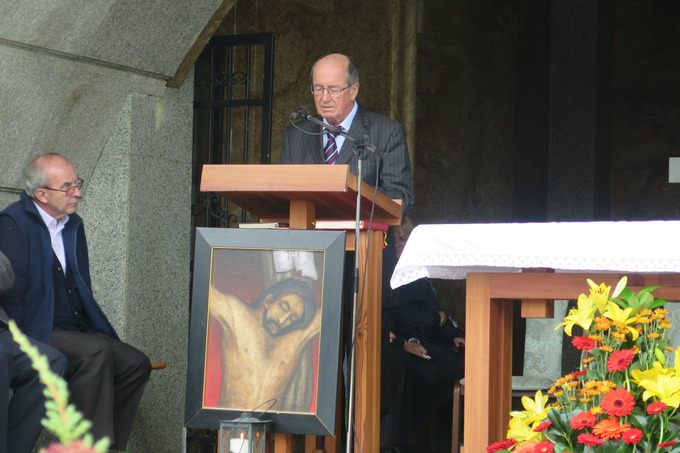 France Cukjati je na Teharjah poudaril, da je Slovenija še vedno ujeta v sovraštvo in izključevanje. | Foto: STA ,