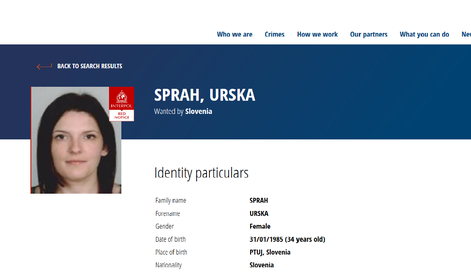 Edina Slovenka na Interpolovi rdeči tiralici po 13 letih bega zdaj v priporu v Dubaju