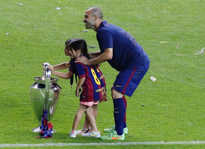 Tako se je z družino veselil osvojene lige prvakov leta 2015. | Foto: Reuters