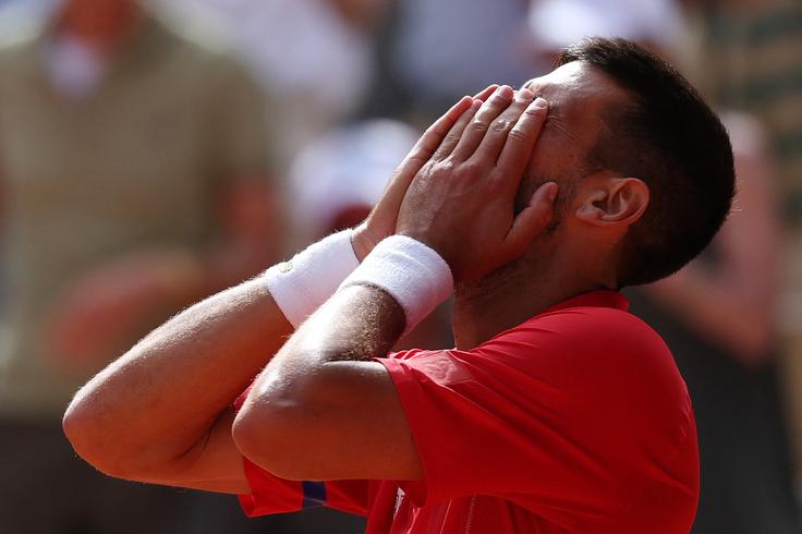 Novak Đoković ja na OI v Parizu izpolnil dolgoletno željo, ko je postal olimpijski prvak | Foto: Reuters