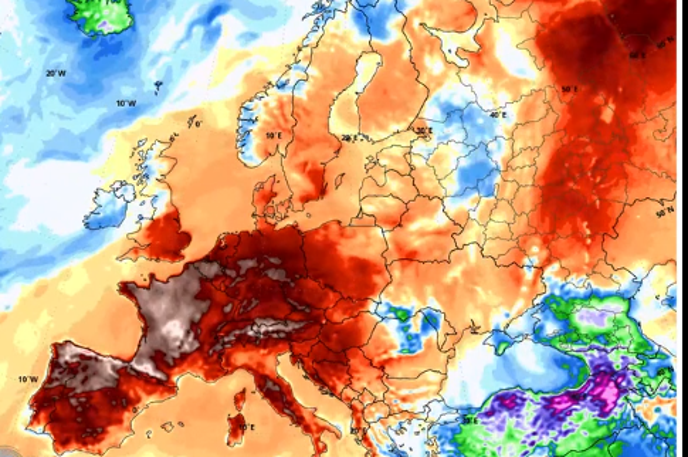 Vreme | Pod kupolo se bo zrak segrel na vrednosti, ki so za od 12 do 15 stopinj Celzija nad povprečjem za ta letni čas. | Foto Severe Weather Europe
