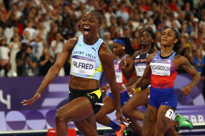 Julien Alfred | Julien Alfred je bila najhitrejša v ženskem sprintu na 100 metrov. | Foto Reuters