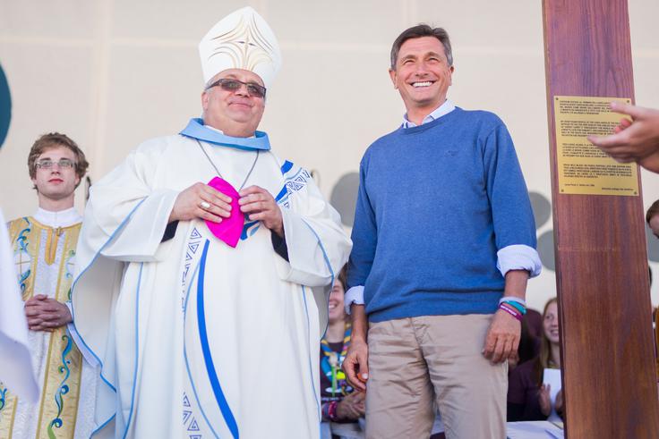 Murskosoboški škof Peter Štumpf in Borut Pahor | Foto: STA ,