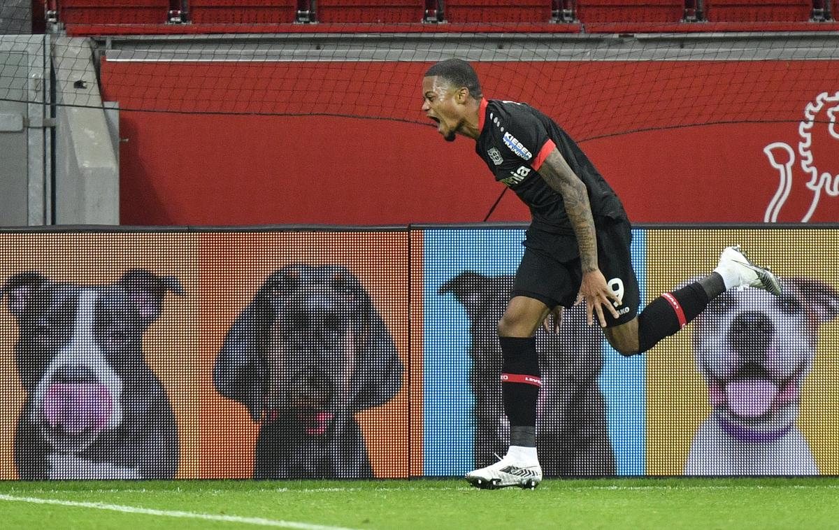 Leon Bailey | Veselje Jamajčana Leona Baileyja po golu za vodstvo Bayerja Leverkusna s 3:2. | Foto Reuters