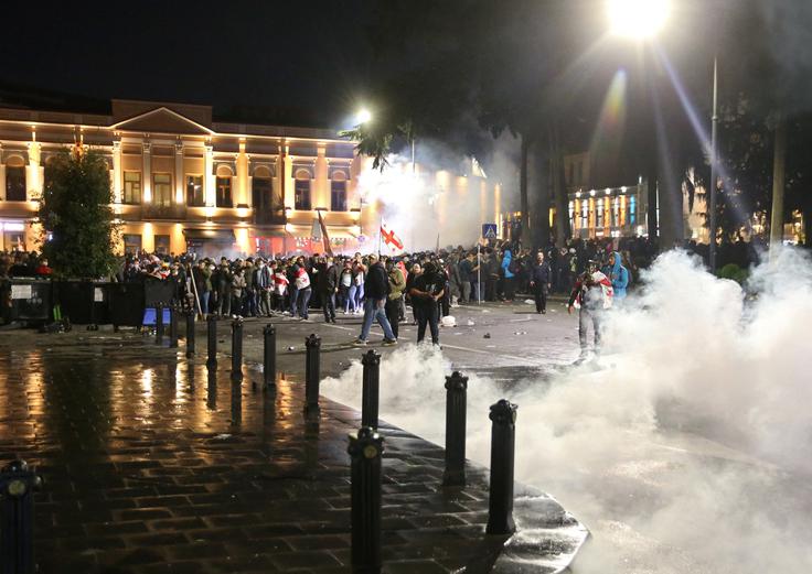 Gruzija, volitve, izgredi, policija | Foto: Reuters