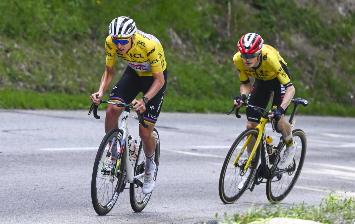Tadej Pogačar Jonas Vingeaard Dofineja 2025 | Tadej Pogačar in Jonas Vingegaard sta z odličnimi dvoboji na letošnji Dofineji napovedala izjemen Tour de France. | Foto Guliverimage