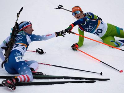 Velik uspeh Maren Kirkeeide, Lena Repinc svetla točka Slovenk