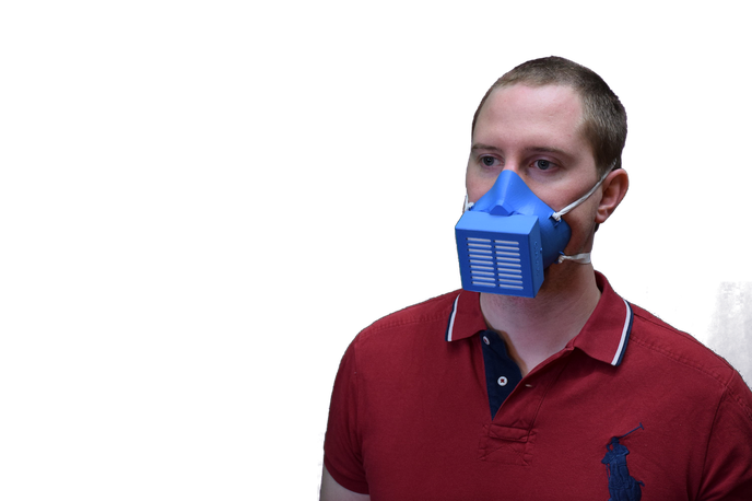 David Kvaterni, 3d maska, zaščitna maska | Masko Gladius je razvil David Kvaternik (na fotografiji). | Foto Zaščitimo Slovenijo