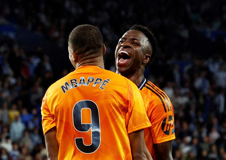 Kylian Mbappe in Vinicius Jr. sta se v San Sebastianu vpisala na seznam strelcev z bele točke. | Foto: Reuters