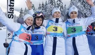 Slovenske skakalke deklasirale tekmice in osvojile zlato