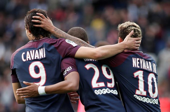 Najdražji napad na svetu, ki ga sestavljajo Edinson Cavani, Kylian Mbappe in Neymar, si je privoščil Bordeaux. | Foto: Reuters