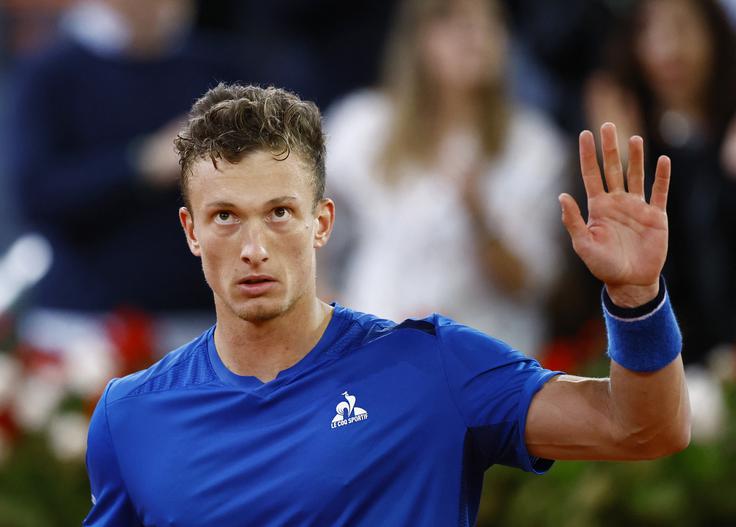Jiri Lehečka je premagal Rafaela Nadala. | Foto: Reuters
