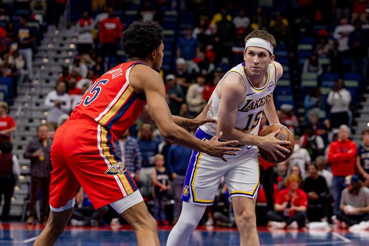 Austin Reaves je bil z 31 točkami prvi strelec Lakersov. | Foto: Reuters