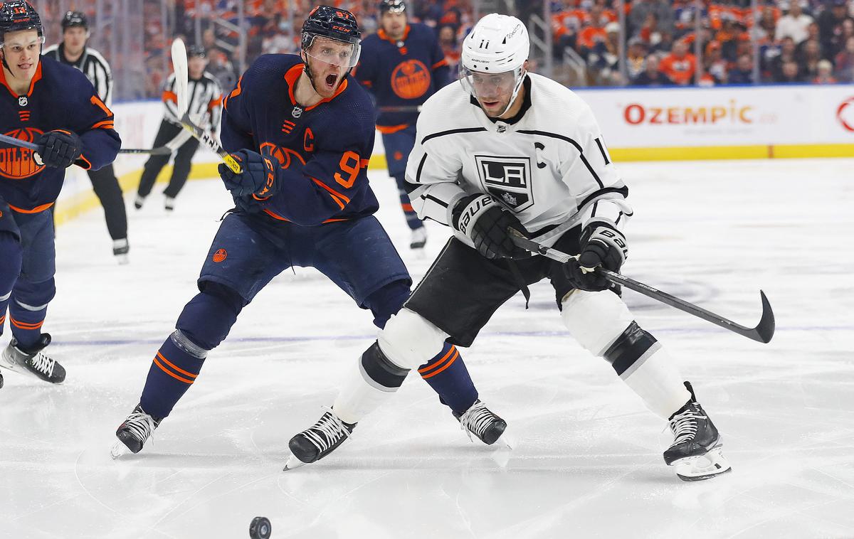 Los Angeles Kings Edmonton Oilers | Kralji so na drugi tekmi končnice pri Edmontonu izgubili z 0:6. Serija na štiri zmage je izenačena na 1:1. | Foto Guliverimage