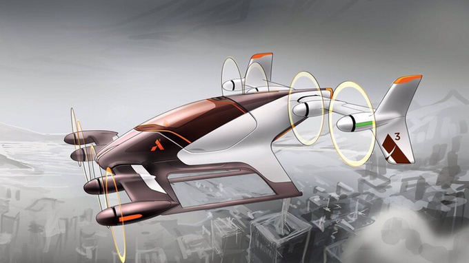 Airbusova skica letečega avtomobila prihodnosti, ki bi ga nad mesti uporabljali tudi kot nekakšen taksi. | Foto: Airbus