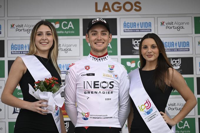 Že po prvi etapi dirke po Algarveju, kjer je odprl letošnjo sezono, je oblekel belo majico najboljšega mladega kolesarja. | Foto: Guliverimage