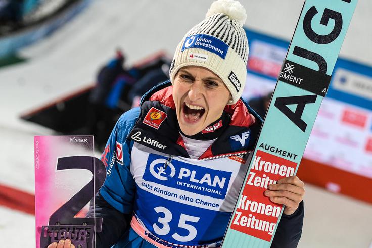 Eva Pinkelnig se veseli nove zmage. | Foto: Guliverimage