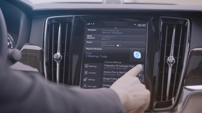 Volvo bo vgradnjo Skypa v avtomobil omogočil skupaj z Microsoftom. Na voljo bo le zvočni klic, ne pa tudi videokonferenčni klic. | Foto: Volvo