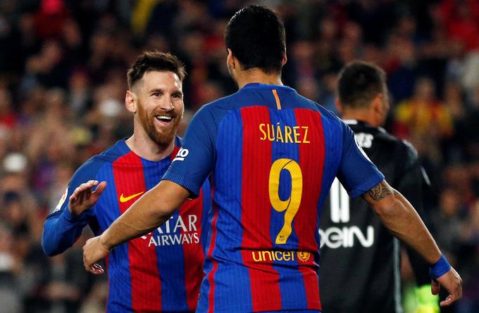 Namesto trojčka MSN bo v Madridu nastopil le dvojček MS (Lionel Messi in Luis Suarez). | Foto: Reuters