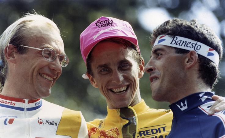 Greg LeMond je v najbolj razburljivem koncu Toura v zgodovini na kronometru v primerjavi z do takrat vodilnim Laurentom Fignonom pridobil skoraj minuto. Po 3.285 kilometrih je Američana in Francoza ločevalo zgolj osem sekund. | Foto: Reuters