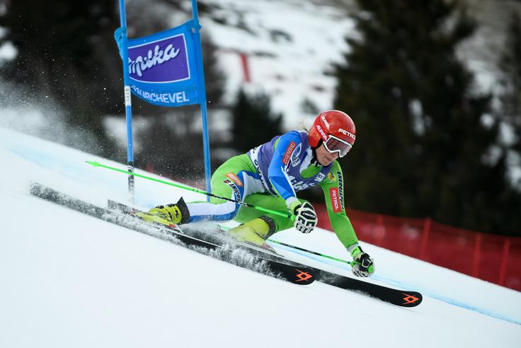 Ana Drev je bila med tistimi, ki so lahko preizkusile progo v Courchevelu. | Foto: Getty Images