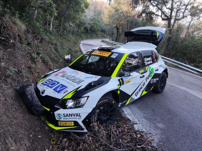 Tako je reli končal nekdanji evropski prvak Luca Rossetti. | Foto: International Rally Cup