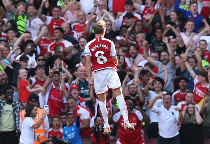 Martin Odegaard je izenačil na 1:1 v prvem polčasu. | Foto: Reuters