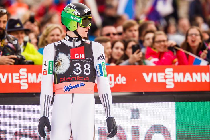 V nedeljo ga bo na seznamu dobitnika velikega kristalnega globusa najverjetneje nasledil Avstrijec Stefan Kraft. | Foto: Grega Valančič/Sportida