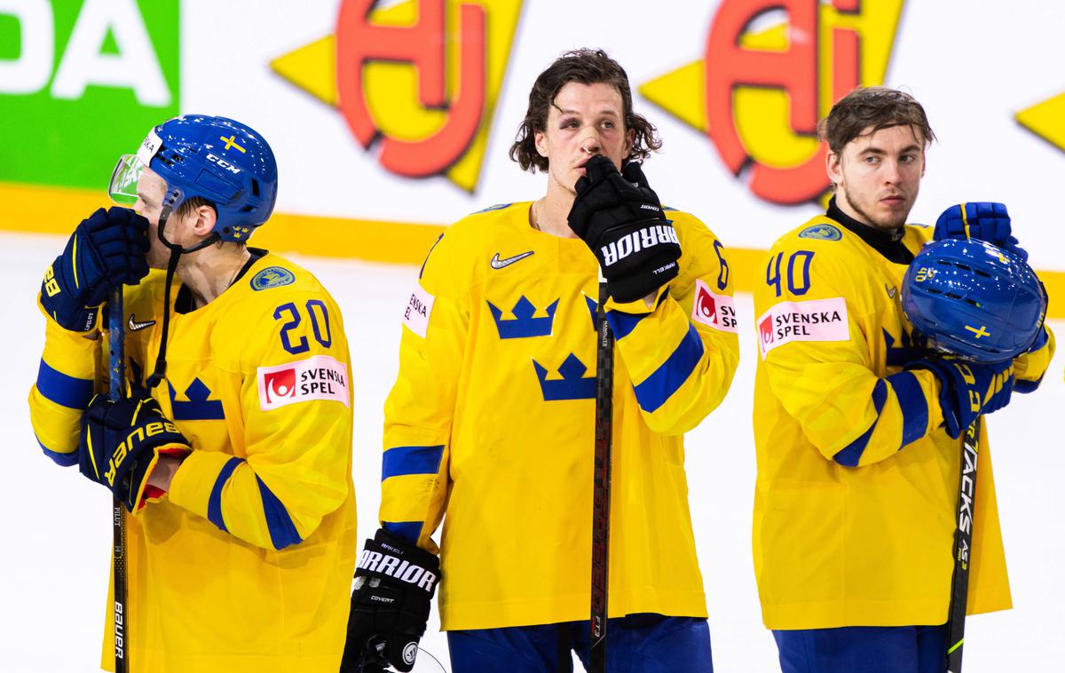 Švedska SP v hokeju 2021 Riga | Švedski hokejisti so po porazu z Rusijo ostali brez četrtfinala. | Foto Guliverimage