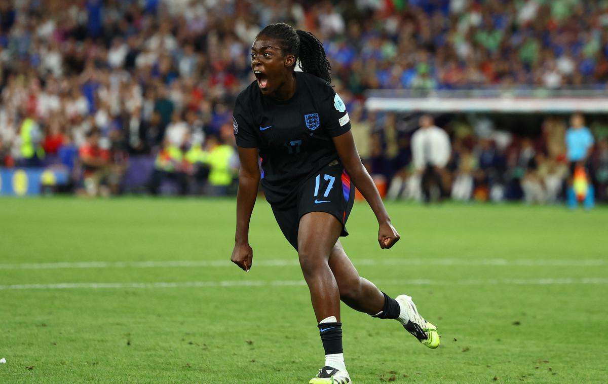 Euro 2025 polfinale Anglija Italija Michelle Agyemang | Michelle Agyemang je v šesti minuti sodničinega dodatka tekme zadela za izenačenje na 1:1. | Foto Reuters