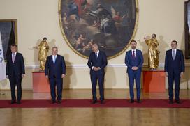 Predsednik vlade Janez Janša s predsedniki vlad Višegrajske skupine.