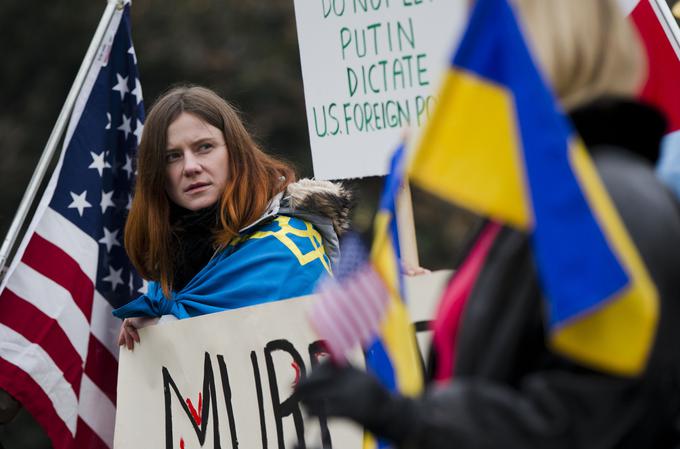 Protest ukrajinskih Američanov zoper rusko politiko do Ukrajine. | Foto: Guliverimage