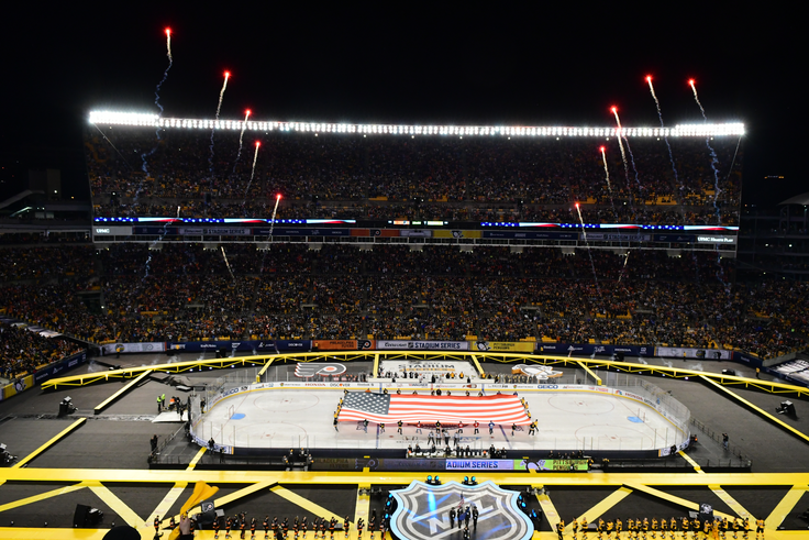 Pogled na februarsko zimsko klasiko leta 2017 na stadionu Heinz Field med Pittsburghom in Philadelphio. | Foto: Getty Images