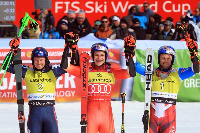 Marco Odermatt | Najboljši trije ta konec tedna: prvi Odermatt, drugi Kristoffersen in tretji Pinturault. | Foto Reuters