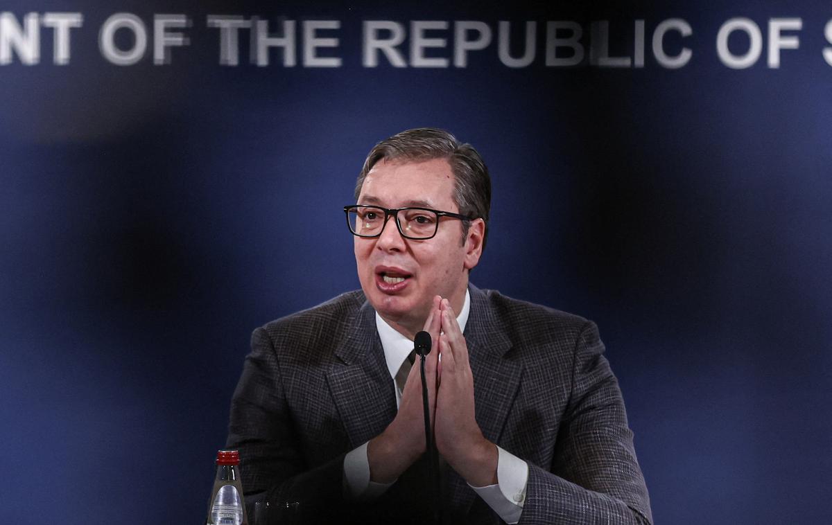 Aleksandar Vučić | "Srbija se bo zaradi geopolitičnega dogajanja znašla med kladivom in nakovalom," pravi Vučić. | Foto Reuters