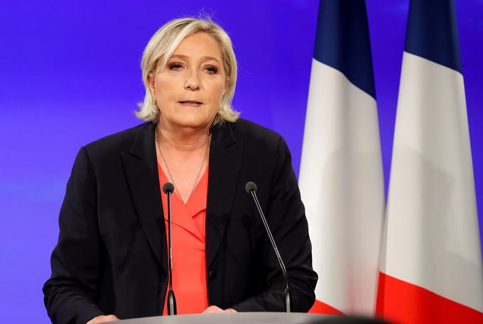 V drugem krogu predsedniških volitev je prva dama Nacionalne fronte Marine Le Pen dobila več kot deset milijonov glasov. Tega uspeha njena Nacionalna fronta na parlamentarnih volitvah ni dosegla. Še več, s 14 odstotki je stranka tudi daleč od 21,3 odstotka glasov, ki jih je Marine Le Pen dosegla v prvem krogu predsedniških volitev. | Foto: Reuters
