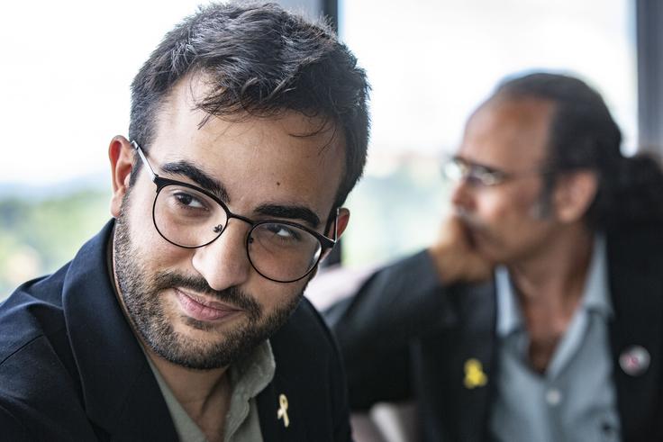 Pogovor z družinami ugrabljenih prebivalcev Izraela. Izrael hamas 23-letni Yotam Cohen močno pogreša mlajšega brata. V ozadju je njegov oče Yehuda. | Foto: Bojan Puhek