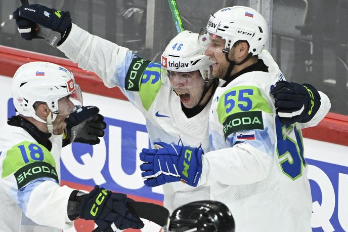 SP | Slovenski hokejisti so na odločilni tekmi svetovnega prvenstva s 3:1 premagali Francoze in obstali med elito. To jim je uspelo prvič po 20 letih. | Foto Profimedia