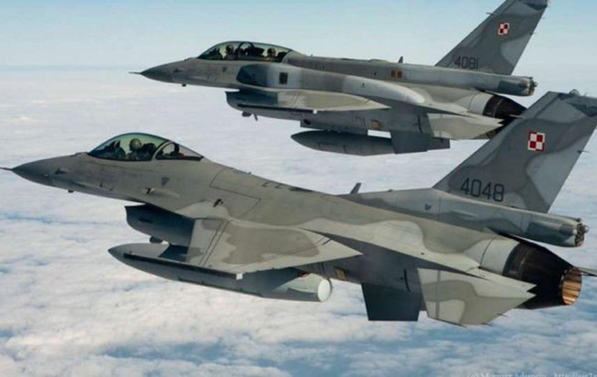 F-16, Poljska | Poljska in zavezniška letala so bila danes aktivirana za zavarovanje poljskega zračnega prostora. | Foto X/@visegrad24