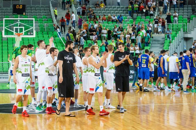 Slovenski košarkarji so prvi test uspešno prestali. | Foto: Grega Valančič/Sportida