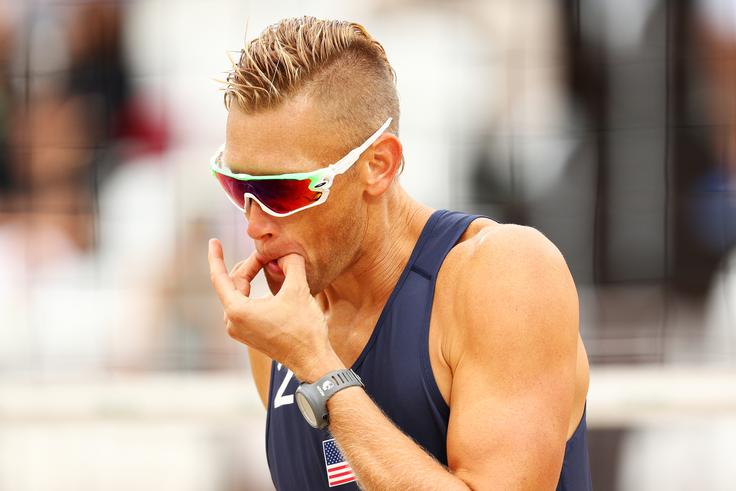 Casey Patterson, odbojkar na mivki iz ZDA, je pritegnil številne poglede. | Foto: Getty Images