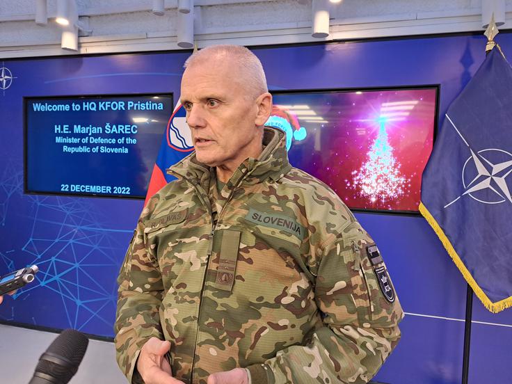 "Ocenjujem, da pripadniki Slovenske vojske svoje delo opravljamo strokovno, profesionalno in na visoki ravni," pravi načelnik generalštaba Slovenske vojske Robert Glavaš. | Foto: Aleksander Kolednik