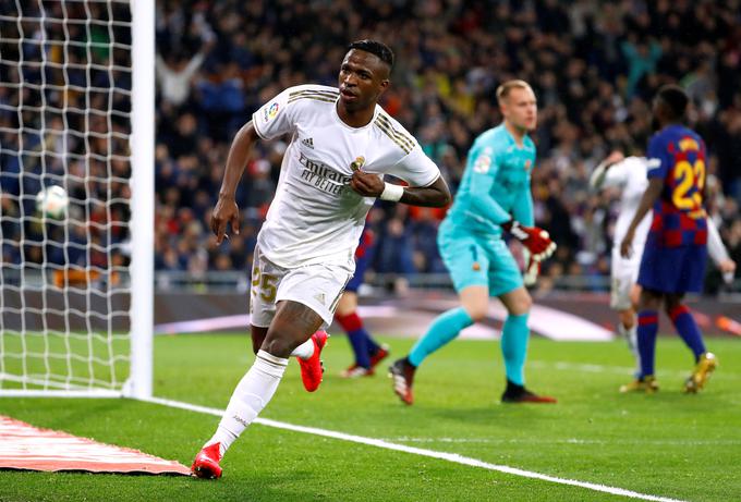 Na zadnjem el clasicu je marca letos Real v Madridu zmagal z 2:0. Enega od dveh golov je zabil mladi Brazilec Vinicius Junior. | Foto: Reuters