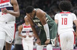 Giannis Antetokounmpo na stranskem tiru