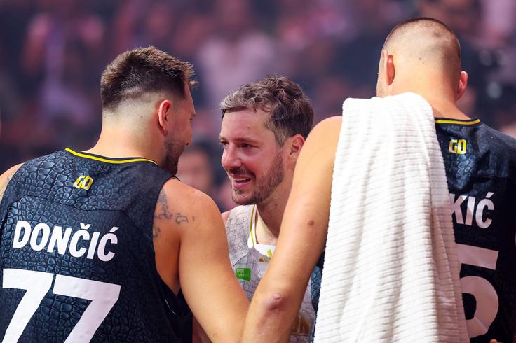 Luka Dončić je oplemenitil spektakel ob poslovilni tekmi Gorana Dragića v Stožicah. | Foto: www.alesfevzer.com