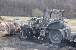 Zagorel traktor, nastalo za 50 tisoč evrov škode