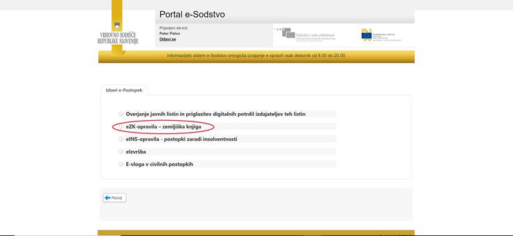 brskanje po zemljiški knjigi | Foto: portal e-sodstvo