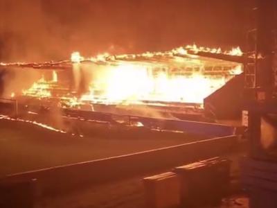 Po izpadu iz prve lige trije mladoletniki zažgali stadion